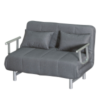 綠活居 尼泊爾 時尚灰透氣皮革沙發/沙發床(拉合式機能設計)-130x75x80cm免組