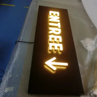 3D Rectangle Wayfinding Plate Customized Blade Sign Waterproof Metal Light Box for Shopping Mall