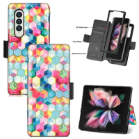 Flip Leather Full Protection Case for Samsung Galaxy Z Fold 3 Fold3 5G Anti-Knock Cell Phone Cover Coque