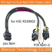 PSU 8pin Male to Dual 8pin(6+2) PCI-E GPU Video Card Power Cable for H3C R5300 G5 and GPU Graphic Card 2080TI P5000