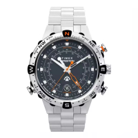 Timex Jam Tangan Pria Timex Expedition Tide Temp Compass Dark Blue Dial Stainless Steel Strap TW2Y12