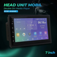 Aksesoris Audio Podofo Head Unit Mobil Double Din Media Player GPS 16GB Android 9 7 Inch - 8229 - Bl