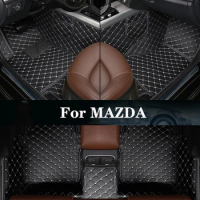 New Side Storage Bag With Customized Leather Car Floor Mat For MAZDA CX-8 CX-9 Mazda 5 (6seat) (7seat) Auto Parts