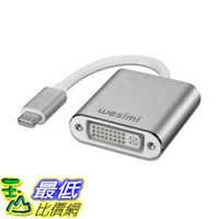 [107美國直購] 適配器 USB C TO DVI Adapter,wesimi USB 3.1 Type C (USB-C) to DVI Adapter With Aluminium Case