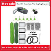 For iRobot Roomba i3 i3+ i4 i6 i6+ i7 i7+ i8 i8+ E5 E6 E7 Robot Vacuum Main Side Brush Hepa Filter Mop Rag Dust box