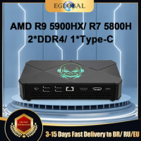 Eglobal Windows 11 Mini Gaming PC i9 11900H AMD Ryzen 9 5900HX Mini Gamer Desktop Computer Dual DDR4 NVMe SSD 3x4K UHD HTPC WiFi
