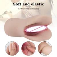 Real Pussy Masturbation Silicone Rubber Vagina For Men Sexy Toys Pocket Pusyy Adult Supplies Male Masturbrator Dual Channel Sex​