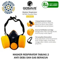 Masker Respirator GoSave NP306 Double Filter Masker Cat Masker Debu dan Gas Beracun Warna Kuning