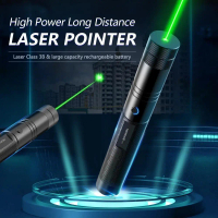 Green Laser Pointer Daya Tinggi Senter Laser Pen Hijau Include Baterai Charger Dan Kunci Pengaman