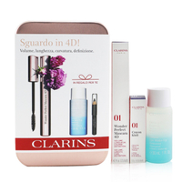 克蘭詩 (嬌韻詩) Clarins - Wonder Perfect Mascara 4D 睫毛膏套裝: 睫毛膏 8ml + Instant 眼部卸妝液 30ml + 唇迷你持久眼線筆