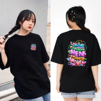KAOS TSHIRT WANITA MEN POWER WOMEN GAMBAR DEPAN BELAKANG ATASAN BASIC LENGAN PENDEK