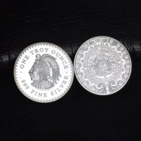 Mexican Mayan 1OZ Silver Coin Maya Aztec Calendar Prophecy Culture Christmas Souvenirs New Year Gifts