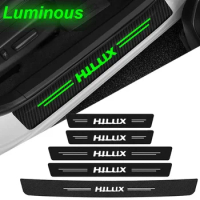 Luminous Car Door Sill Threshold Protective for Hilux Surf Vigo Revo 2016 2017 2018 2019 2021 Trunk Bumper Scratch Guard Sticker