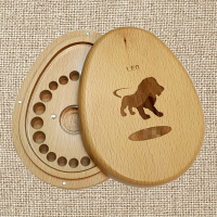【gift4U 禮物+】台灣客製刻名兒童乳牙保存盒 獅子座 (乳牙盒 乳齒盒 兒童禮 小學生 成長紀念)