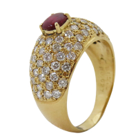 【二手名牌BRAND OFF】JEWELRY 無品牌珠寶 紅寶石 1.313ct 鑽石 18黃K 戒指