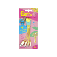 【iSquarer】Carino三合一彈性鑰匙圈充電線(Micro/Type -C/Lightning)