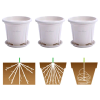 【沐森 Green Life】大尺寸24cm白色三入組 青山盆底盤組 塑膠花盆(5號#240 控根盆 加侖盆)