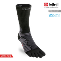 【INJINJI】Ultra Run終極系列五趾中筒襪 [碳黑]