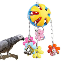 ลูกปัดที่มีสีสันระฆังเคี้ยวแกว่งของเล่นสำหรับนกแก้ว,กรงนก,ของเล่นแขวน,อุปกรณ์สัตว์เลี้ยง,Budgie Parakeet กรง