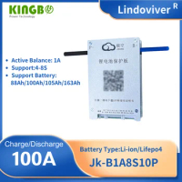JK-B1A8S10P Kingbo-Batería Inteligente BMS LiFePO4 Equilíbrio ativo BMS 4S 6S 7S 8S 100A 12V 24V