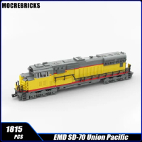 MOC-40666 City Railway EMD SD-70 Union Pacific Painting Train Building Block Assemble Model Brick Toy Gifts