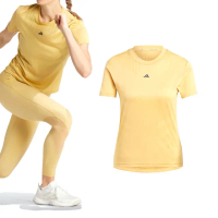 【adidas 愛迪達】HR HIIT AIRCH T 女款 黃色 運動 休閒 上衣 透氣 速乾 排汗 吸濕 短袖 IS3692