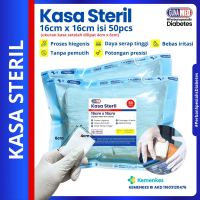 KASA STERIL GUNAMED / KASA SEBELUM DI LIPAT 16CM X 16CM ISI 50 PCS / HASIL LIPATAN 4CM X 6CM