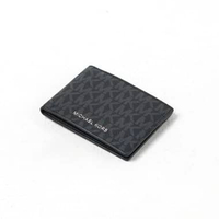 Dompet MICHAEL KORS MK MONOGRAM GREY BLACK BIFOLD CARD HOLDER 100% ORIGINAL 9X7CM