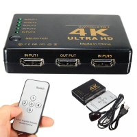 อะแดปเตอร์สวิตช์ HDMI, 3 พอร์ต, Ultra HD 4K x 2K, ตัวเลือกพร้อมตัวเลือกระยะไกล IR, ตัวแยกอะแดปเตอร์