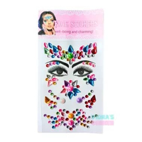Stiker Wajah Diamond Sticker Wajah Makeup Karnaval Cosplay Costume Manik Manik Tempel Anak Dewasa Ra