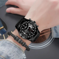Automatic Non-mechanical Stainless Steel Waterproof Quartz Men's Watch Steel Band Luminous Women's High-end Luxury Man Watch