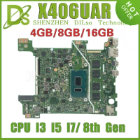 KEFU X406UAR MAINboard For ASUS VIVOBOOK S406 S406U V406U X406U X406UA Laptop Motherboard I3-8130 I5-8250 I7-8550 4G/8G/16G-RAM