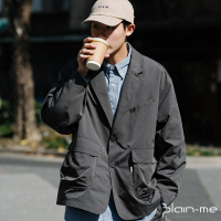 plain-me 防潑水 機能多口袋OVERSIZE西裝外套 PLN1182-251(男外套 女外套 西裝外套 外套 休閒外套)