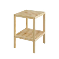 【TrueLife】松木置物架-小(魚骨架 收納架 雙層實木架 床邊收納 沙發邊桌)