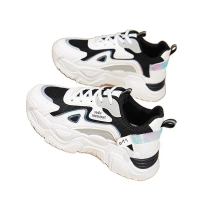 Versatile niche thick-soled round-toe mesh breathable shoes, summer dad shoes, campus style shoes fo