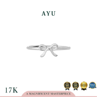 AYU Cincin Emas - Mini Gold Ribbon Ring 17k White Gold