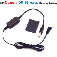 DR-40 DC Coupler NB-6L Dummy Battery USB Power Bank Cable ACK-DC40 For Canon D20 D30 S90 S95 SD1200 SX520 SX530 SX600 SX700
