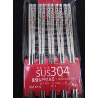 Đũa Inox 304 Chống Trượt HÀN QUỐC-Đũa Cao Cấp- Đũa Ăn Cơm - 5 Đôi Inox