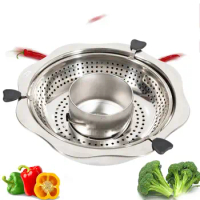 Stainless Steel Rotating Hot Pot Steamboat Double-layer Detachable Shabu Hot Pot