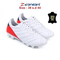SN - Zeintin - Sepatu Bola Zeintin Full Black Material Kulit Asli Terbaru AS AS 7003 PTH