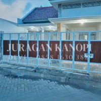 Pagar rumah lipat / pagar lipat minimalis / pagar besi motif kayu grc terpasang