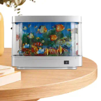 Aquarium Night Light For Kids Tropical Fish Lamp Aquarium Artificial Decorative Sensory Virtual Ocean Fish Night Light Aquarium