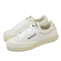 【REEBOK】休閒鞋 Club C 85 男鞋 女鞋 米白 灰 低筒 麂皮 復古 情侶鞋(100201119)