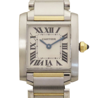 【二手名牌BRAND OFF】Cartier 卡地亞 金色 銀色 不鏽鋼 Tank 石英腕錶 2300