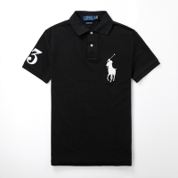 Polo Ralph Lauren 年度熱銷刺繡大馬短袖POLO衫(CUSTOM SLIM)-黑色