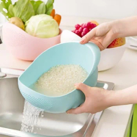 Rice Washing Filter Strainer Fruit Vegetables Wash Baskets Fast Drain Basket Kitchen Magic Tools Resuable Strainer Colander