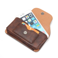 Leather Waist Bag Belt Clip Phone Case Holster For Oppo Find X5 X3 Reno 6 5 Pro A96 A54s A15 A5 F17,Vivo Y15 Y31 V20 V21 X80 X90
