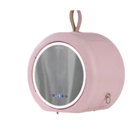 Mini Fridge 6 Liter AC/Portable Beauty Fridge Cooler Makeup Mirror Fridge with LED Light for Bedroom Car