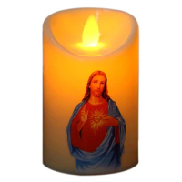 50LB Jesus Christ Candles Lamp Led Tealight Creative Flameless Electronic Candle
