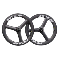 Hot Sale BMX 20" 451 Tri Spoke Wheels V/disc Brake Front 100 Rear 130 135mm Max tire 451*1.35 Carbon wheelset Fit Folding Bike
